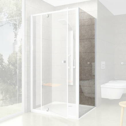 Ravak SPRCHOVÁ PEVNÁ STENA PPS-100 white + transparent ku sprchovým dverám 90GA0100Z1