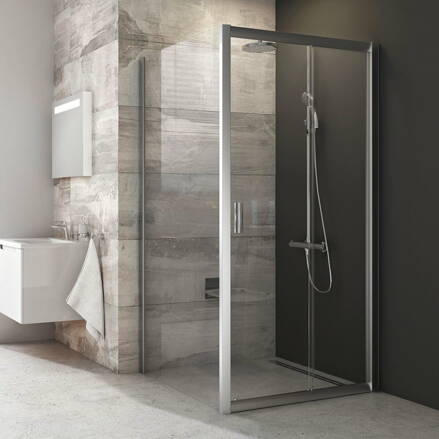 Ravak SPRCHOVÁ PEVNÁ STENA BLPS-80 satin + transparent ku sprchovým dverám 9BH40U00Z1