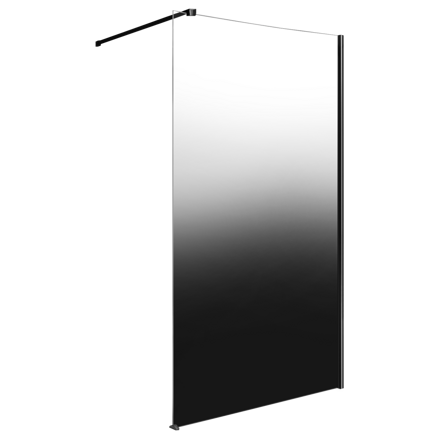 Rea AERO OMBRE BLACK/BLACK 100 PEVNÁ SPRCHOVÁ STENA 100x195, čierna sklo ombre REA-K2460