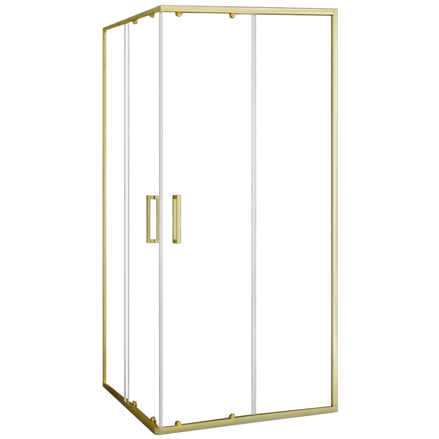 Rea CITY GOLD BRUSH OBDĹŽNIKOVÝ SPRCHOVÝ KÚT 80x100, zlatý, sklo číre REA-K6445