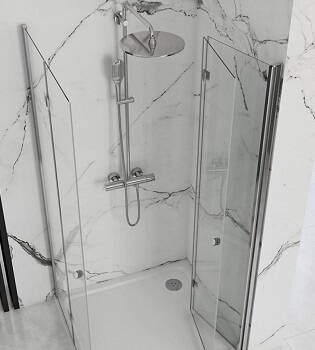 Rea FOLD N2 ŠTVORCOVÝ SPRCHOVÝ KÚT 90x90, sklo číre REA-K9991