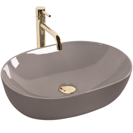 Rea LISA BEIGE SHINY UMÝVADLO NA DOSKU, béžové keramické REA-U6380