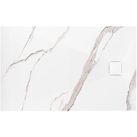 Rea MAGNUM CARRARA WHITE OBDĹŽNIKOVÁ SPRCHOVÁ VANIČKA 80x100, imitácia mramoru REA-K7004