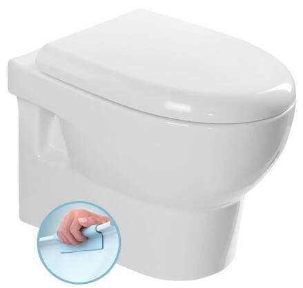 ABSOLUTE závesná WC misa, Rimless, 50x35 cm, biela