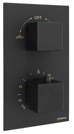 LATUS podomietková sprchová termostatická batéria, box, 2 výstupy, čierna