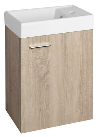 ZOJA skrinka s keramickým umývadlom 40x22 cm, dub platina