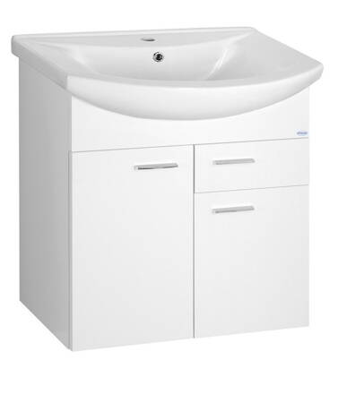 ZOJA umývadlová skrinka 61,5x74x32cm, 2x dvierka, 1x zásuvka, biela