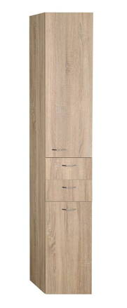 ZOJA/KERAMIA FRESH skrinka vysoká s košom 35x184x29cm, ľavá, dub platin