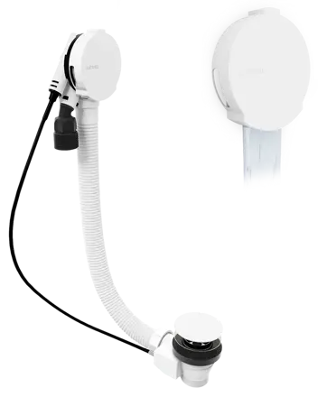 Vaňová súprava s napúšťaním, bovden, dĺžka 1200mm, zátka 72mm, biela