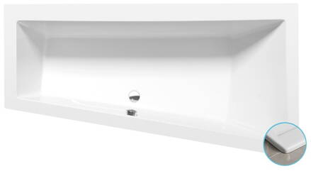 ANDRA R SLIM asymetrická vaňa 170x90x45cm, biela