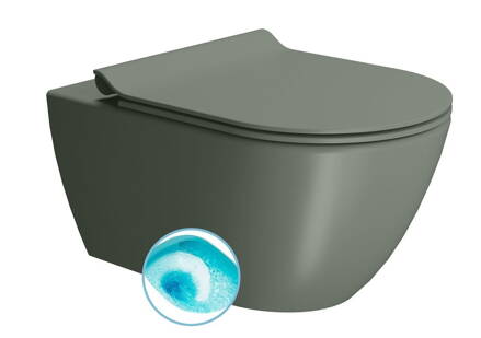 PURA závesná WC misa, Swirlflush, 55x36 cm, agave dual-mat