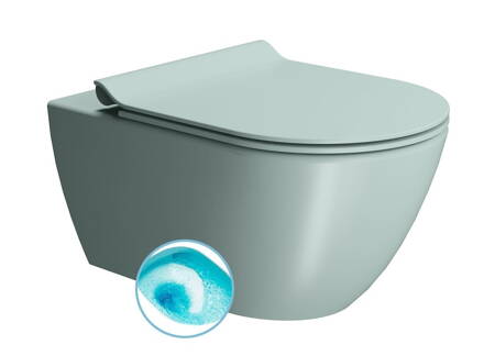 PURA závesná WC misa, Swirlflush, 55x36 cm, ghiaccio dual-mat