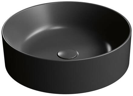 KUBE X keramické umývadlo na dosku, priemer 45cm, čierna mat