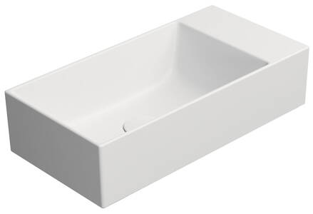 KUBE X keramické umývadlo 50x25cm, bez otvoru, pravé/ľavé, biela mat