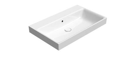 NUBES keramické umývadlo 80x50cm, brúsená spodná hrana, bez otvoru, biela ExtraGlaze