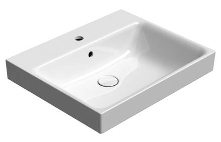 NUBES keramické umývadlo 60x50cm, brúsená spodná hrana, biela ExtraGlaze