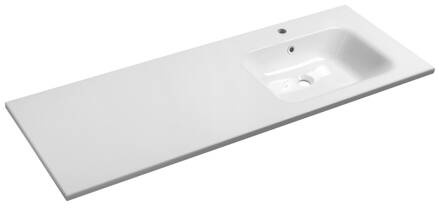 ARECA umývadlo 141x51,5cm, liaty mramor, pravé, biela