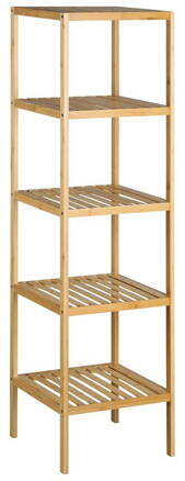 BAMBUS policový regál 37x37x140cm, 5 políc, bambus