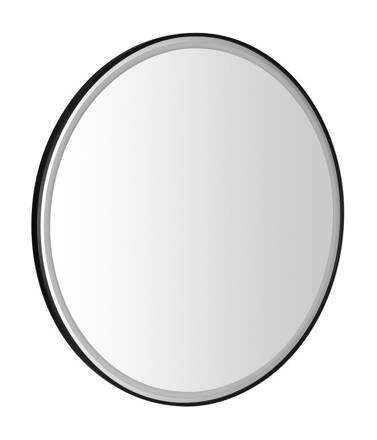 KADRIS guľaté zrkadlo s LED osvetlením, ø 80cm, čierna mat