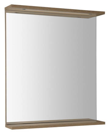 KORIN STRIP zrkadlo s LED osvetlením 60x70x12cm, dub platin
