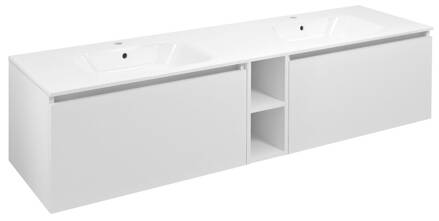 LOREA skrinka s dvojumývadlom 161x46x51,5cm (70+20+70cm), biela matná