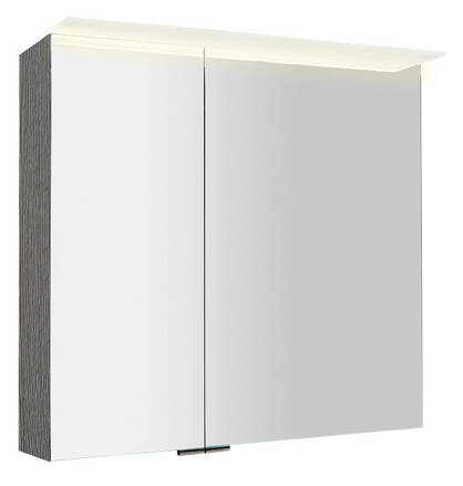 LINEX galérka s LED osvetlením, 80x70x15cm, dub strieborný