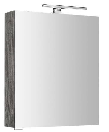 MIRRÓ galérka s LED osvetlením, 60x70x16cm, ľavá/pravá, dub strieborný