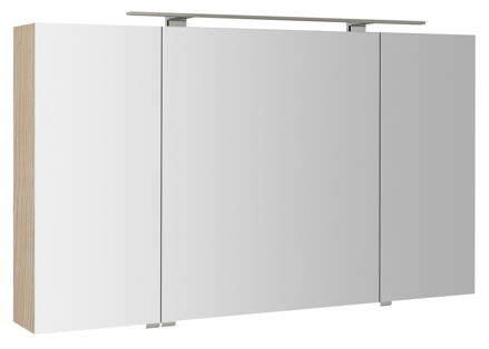 MIRRÓ galérka s LED osvetlením, 3x dvierka, 120x70x16cm, brest Bardini