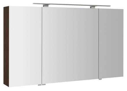 MIRRÓ galérka s LED osvetlením, 3x dvierka, 120x70x16cm, borovica rustik