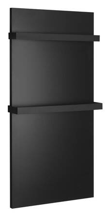 ENIS kúpeľňový sálavý vykurovací panel 600W, 590x1200 mm, držiaky uterákov, IP44, čierna mat