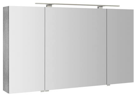 RIWA galérka s LED osvetlením, 3x dvierka, 121x70x17cm, dub strieborný