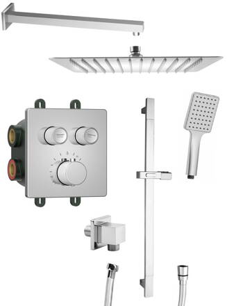 SMART SELECT sprchový set s termostatickou batériou, 2 výstupy, posuvný držiak sprchy, chróm