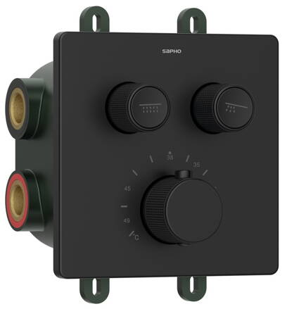 SMART SELECT podomietková termostatická sprchová batéria, box, 2 výstupy, čierna mat
