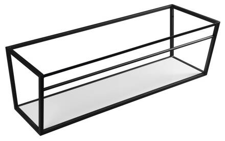 SKA Konštrukcia pod umývadlo/pod dosku 1200x400x460mm, čierna mat, s bielou MDF policou