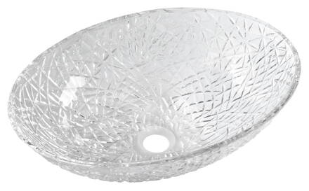 PURUS sklenené gravírované umývadlo 50x36 cm, čirá