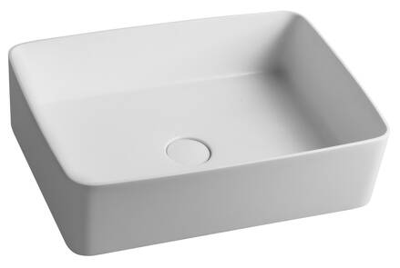 THIN oválne umývadlo 600x400x145mm, na dosku, matná biela