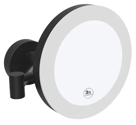 X-ROUND BLACK závesné kozmetické zrkadlo LED, priemer 200mm, čierná