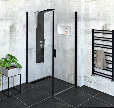 Zoom Line Black obdĺžniková sprchová zástena 900x1000mm L/P varianta