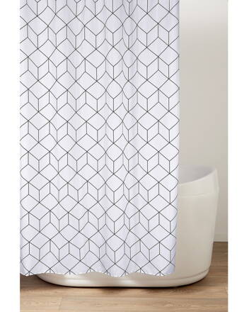 Sprchový záves 180x200cm, polyester, kruhy