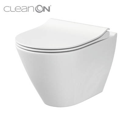 Cersanit CITY WC ZÁVESNÉ Clean On + SEDÁTKO SLIM DUROPLAST odnímateľné, biele K701-104