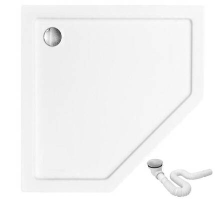 Rea DIAMOND SPRCHOVÁ VANIČKA PÄŤUHOLNÍKOVÁ 80x80 + sifón, biela, K8544