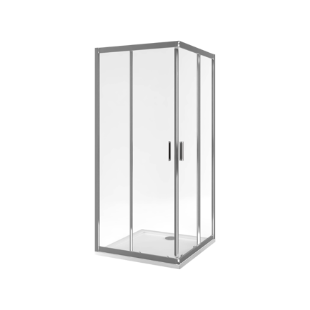 Excellent Series 201 štvrťkruhová kabína 90x90 cm posuvné dvere, povrch Clean Control, chróm