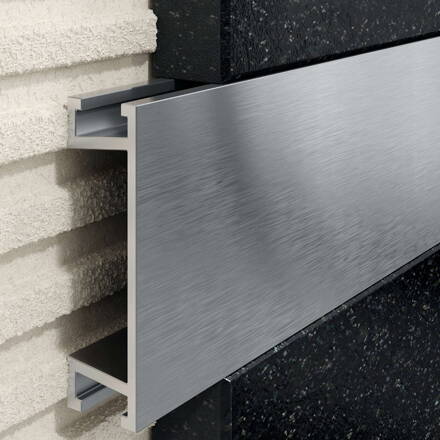 Excellent Listello U profil 12 mm, dĺžka 250 cm hliník, kefovaná anodised nerez